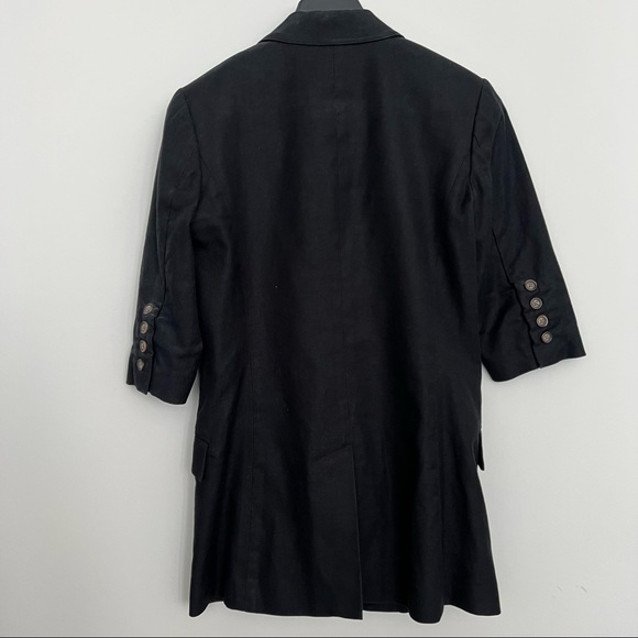 ELIZABETH & JAMES Black Short Sleeve Linen Blazer - Picture 4 of 5